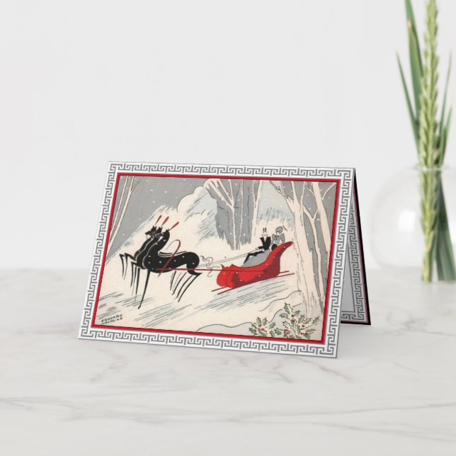 Tarjeta Festiva Sophisticates del paseo del trineo (Anverso)