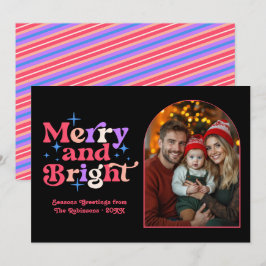 Tarjeta Festiva Sorbet de Frutas Navideño Moderno y Retro para Fot