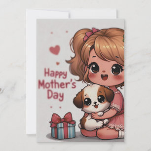 Tarjeta Festiva Sorpresa Adorable del Día de la Madre