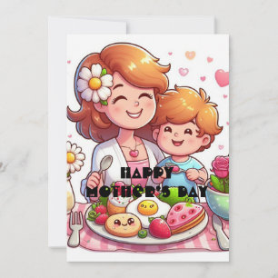 Tarjeta Festiva Sorpresa de desayuno del Día de la Madre