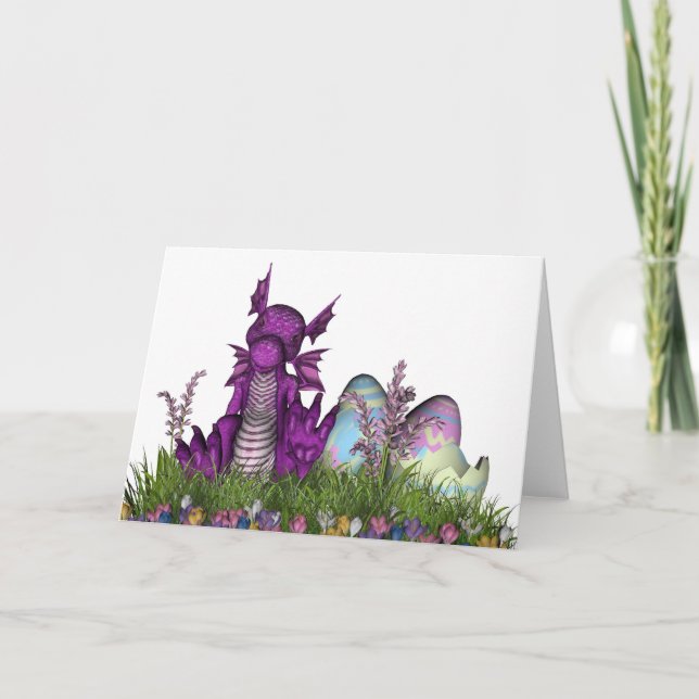Tarjeta Festiva Sorpresa de Pascua Dragon Bebé (Anverso)