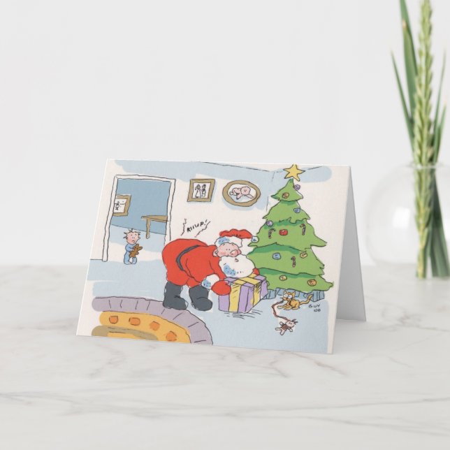 Tarjeta Festiva Sorpresa Santa (Anverso)