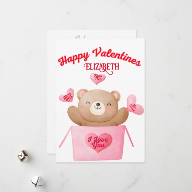 Tarjeta Festiva Sorpresas de San Valentín, Día de San Valentín (Anverso/Reverso In Situ)