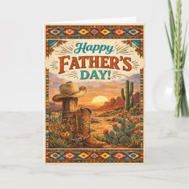 Tarjeta Festiva Southwestern Desert Cowboy Fathers Day