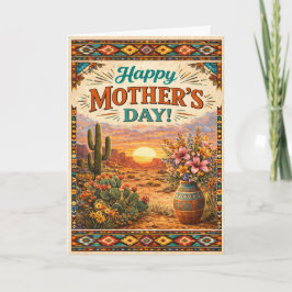 Tarjeta Festiva Southwestern Desert Floral Mothers Day