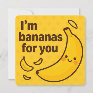 Tarjeta Festiva Soy bananas para ti - un divertido panecillo