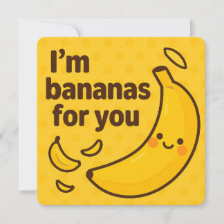 Tarjeta Festiva Soy bananas para ti - un divertido panecillo