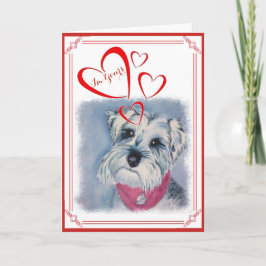 Tarjeta Festiva Soy EL SUYO EL SCHNAUZER DULCE DE PLATA de la
