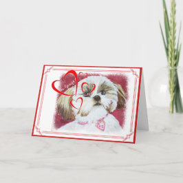 Tarjeta Festiva Soy EL SUYO MEZCLA de SHIH TZU del JUGUETE de la