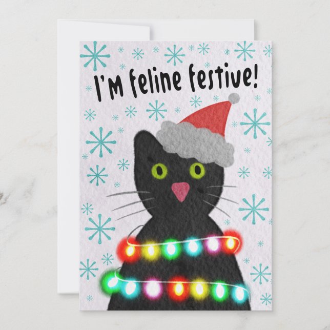 Tarjeta Festiva Soy felino festivo (Anverso)