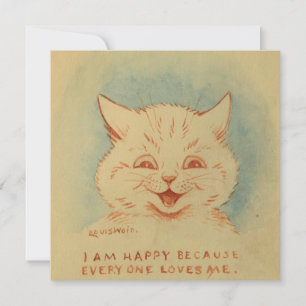 Tarjeta Festiva Soy Feliz Porque Todos Me Aman (Ginger Cat)