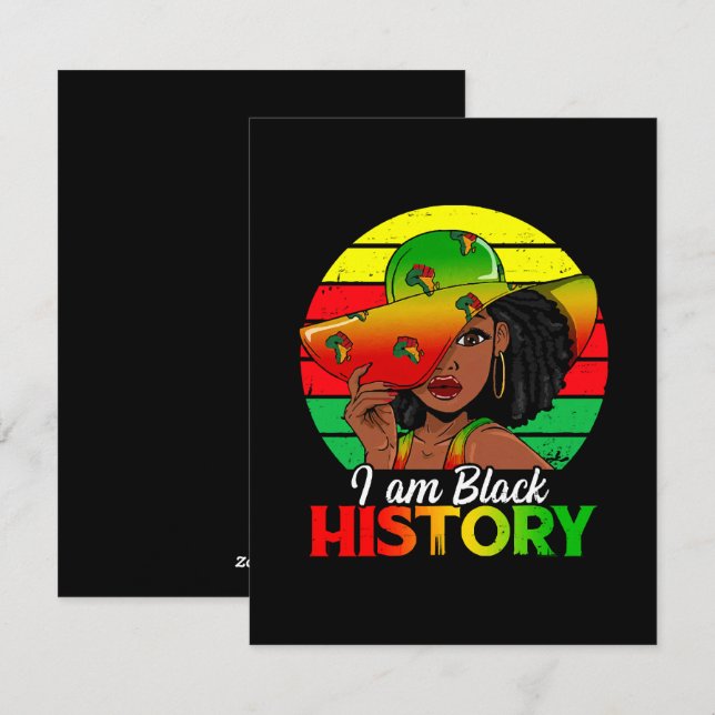 Tarjeta Festiva Soy la historia negra de los Estados Unidos africa (Anverso / Reverso)