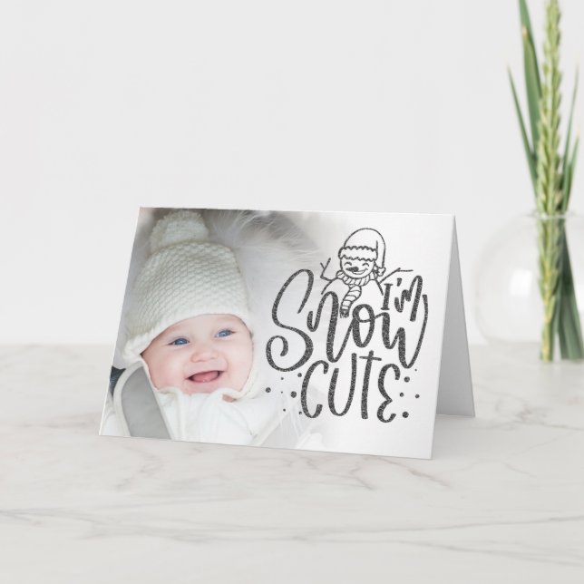 Tarjeta Festiva Soy Navidades de foto bebé con un texto lindo de n (Anverso)