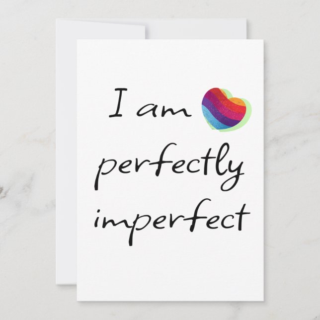 Tarjeta Festiva Soy perfectamente imperfecto (Anverso)