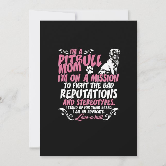 Tarjeta Festiva Soy Pitbull Mom (Anverso)