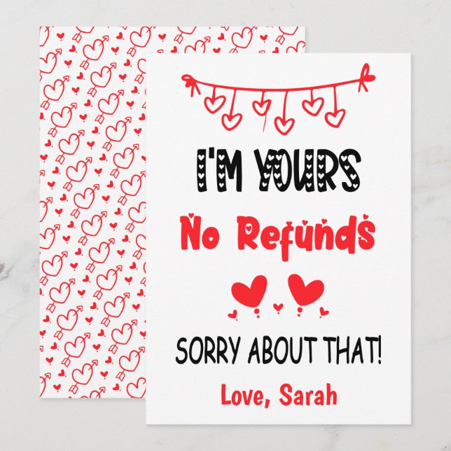 Tarjeta Festiva Soy tu amigo de San Valentín sin reembolsos (Anverso / Reverso)