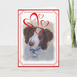 TARJETA FESTIVA SOY TU VALENTINE STATELY AUBURN SETTER MIX
