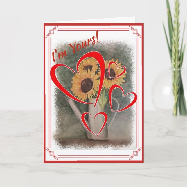TARJETA FESTIVA SOY TUS FLORES DE VALENTINE (Anverso)