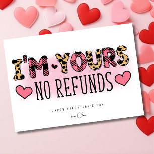 Tarjeta Festiva Soy tuyo, sin reembolsos, El día de San Valentín g