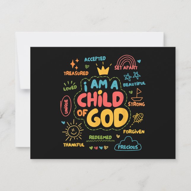 Tarjeta Festiva Soy un hijo de Dios Retro Cristiano Jesús Fe De (Anverso)