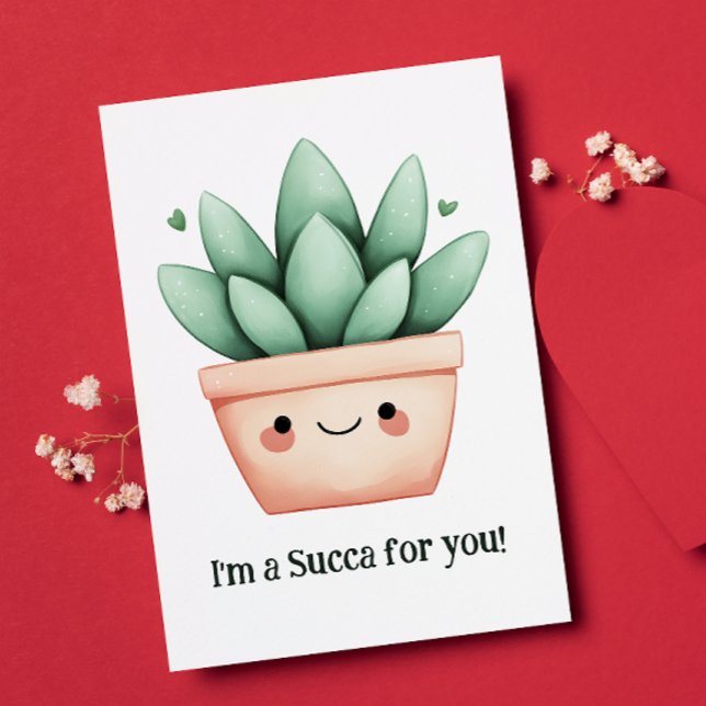 Tarjeta Festiva Soy un Suca para ti - Cute Succulent (This card is plant-tastically adorable! 🌱)