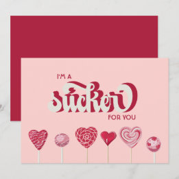 Tarjeta Festiva Soy un Sucker para ti Lollipop Valentine