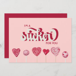 Tarjeta Festiva Soy un Sucker para ti Lollipop Valentine