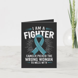 Tarjeta Festiva Soy una luchadora, el cáncer eligió a la mujer equ