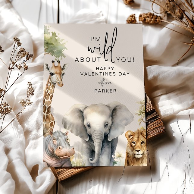 Tarjeta Festiva Soy Wild About You Animal Día de San Valentín (Subido por el creador)