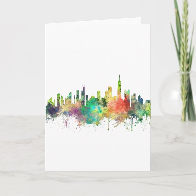 TARJETA FESTIVA SP DEL HORIZONTE DE CHICAGO, ILLINOIS - (Anverso)