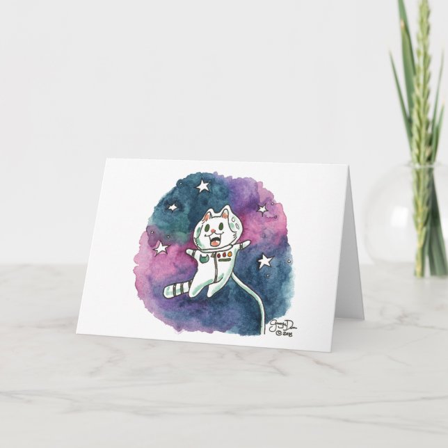 Tarjeta Festiva Space Age Mouser (Anverso)
