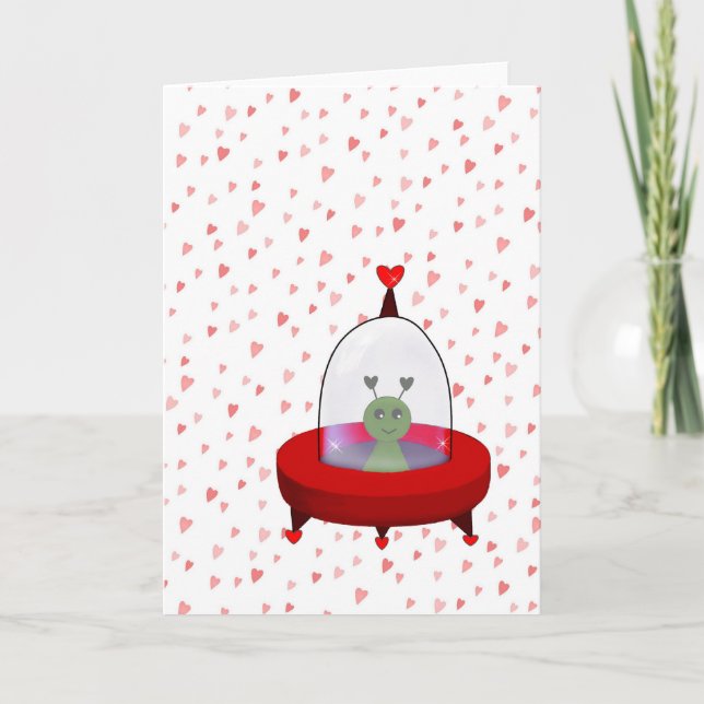 Tarjeta Festiva Space Alien Valentine (Anverso)
