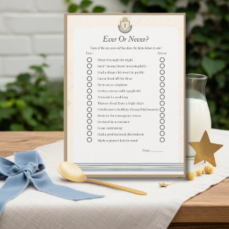 Tarjeta Festiva Space First Birthday Ever or Never game card