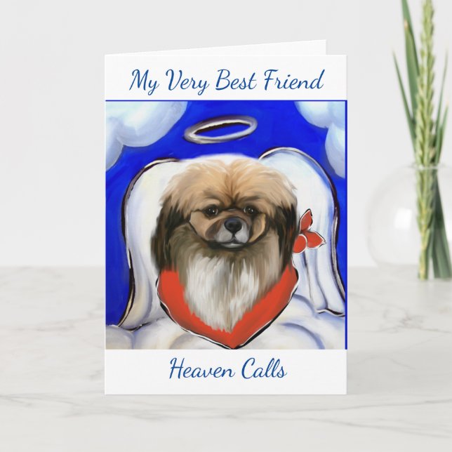 Tarjeta Festiva Spaniel Tibetano (Anverso)
