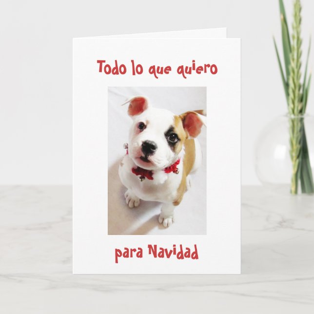 Tarjeta Festiva Spanish : All I want for Christmas...is you (Anverso)