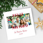 Tarjeta Festiva Spanish Classic Red Merry Christmas Photo<br><div class="desc">Spanish Classic Red Merry Christmas Photo Holiday Card with Envelope. Celebrate this festive season with our charming 'Spanish Classic Red Merry Christmas Photo Holiday Card with Envelope'. This Christmas card is an elegant and heartfelt gesture to share the joy of the season with family and friends. The vibrant classic red...</div>