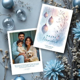 Tarjeta Festiva Spanish Luxury Nordic Watercolor Christmas