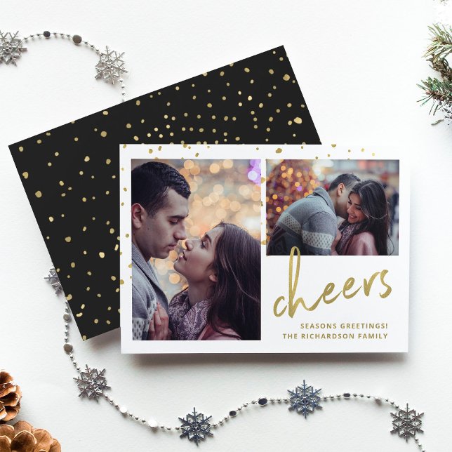 Tarjeta Festiva Sparkling Cheer | Dos fotos (Subido por el creador)