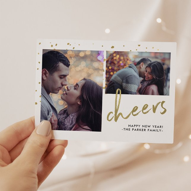 Tarjeta Festiva Sparkling Cheer | Feliz Año Nuevo Dos Foto (Subido por el creador)