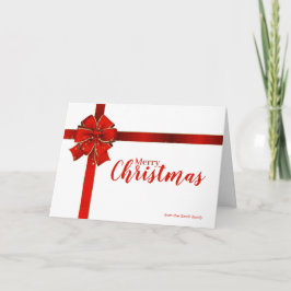 Tarjeta Festiva Sparkling Navidades Bow