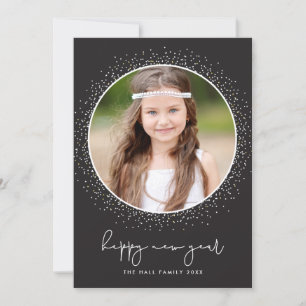 Tarjeta Festiva Sparkling New Year Holiday Photo Card
