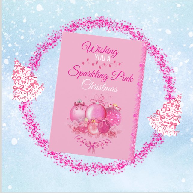 Tarjeta Festiva Sparkling Pink Christmas Card (Subido por el creador)
