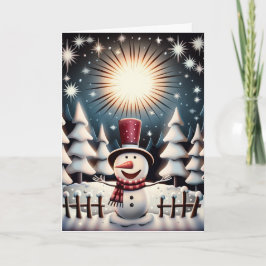 Tarjeta Festiva Sparkling Snowman Joy