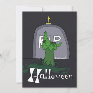 Tarjeta Festiva Spookone Gravestone Halloween Holiday Card