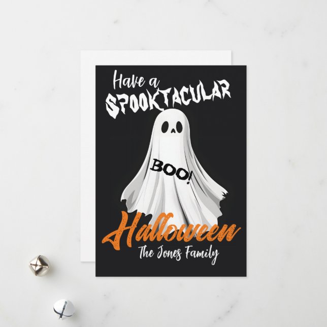 Tarjeta Festiva Spooktacular Ghostly Greeting (Anverso/Reverso In Situ)