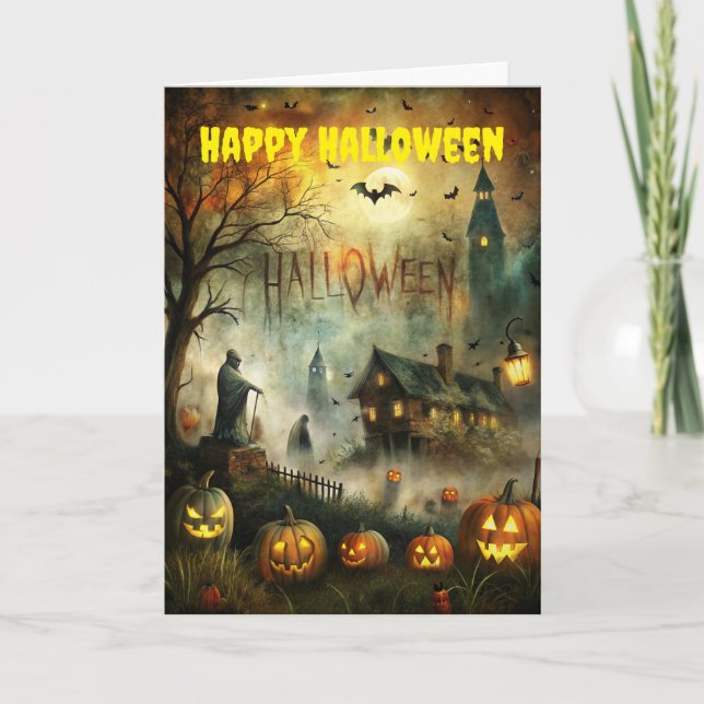 Tarjeta Festiva Spooky Halloween (Anverso)