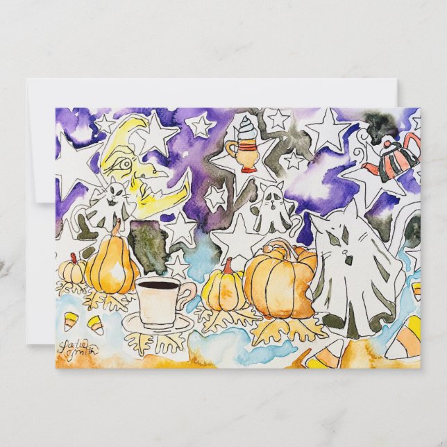 Tarjeta Festiva Spooky Halloween Card (Anverso)