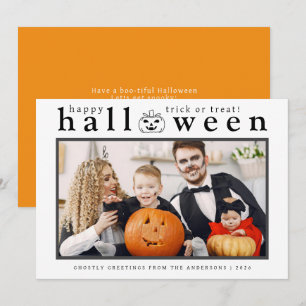 Tarjeta Festiva Spooky Jack-o'-lantern Happy Halloween 1 Photo