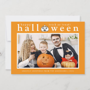 Tarjeta Festiva Spooky Jack-o'-lantern Happy Halloween 1 Photo