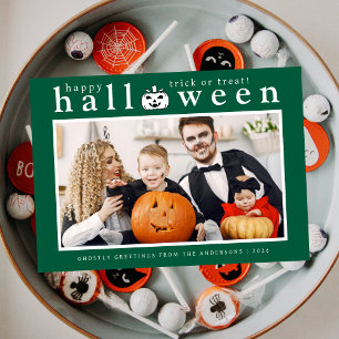 Tarjeta Festiva Spooky Jack-o'-lantern Happy Halloween 1 Photo